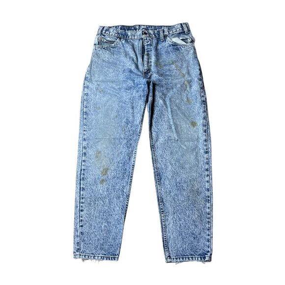 Vintage 80s Acid Wash Levi’s 550 Orange Tab Jeans Mom Jeans 34x30 - Picture 1 of 9